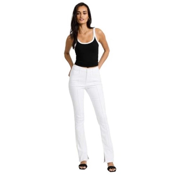 Express Denim - Womens NWT Express Skyscraper Pintuck Mid Rise Stretch Flare Jeans